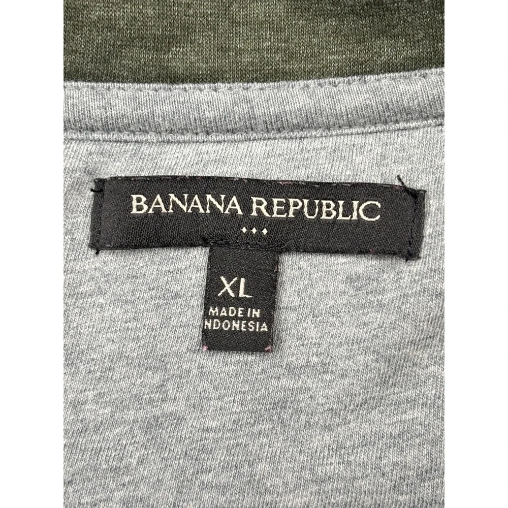 Banana Republic Mens XL Olive Green Snap Mock Neck Fleece Pullover‎ 514826-00